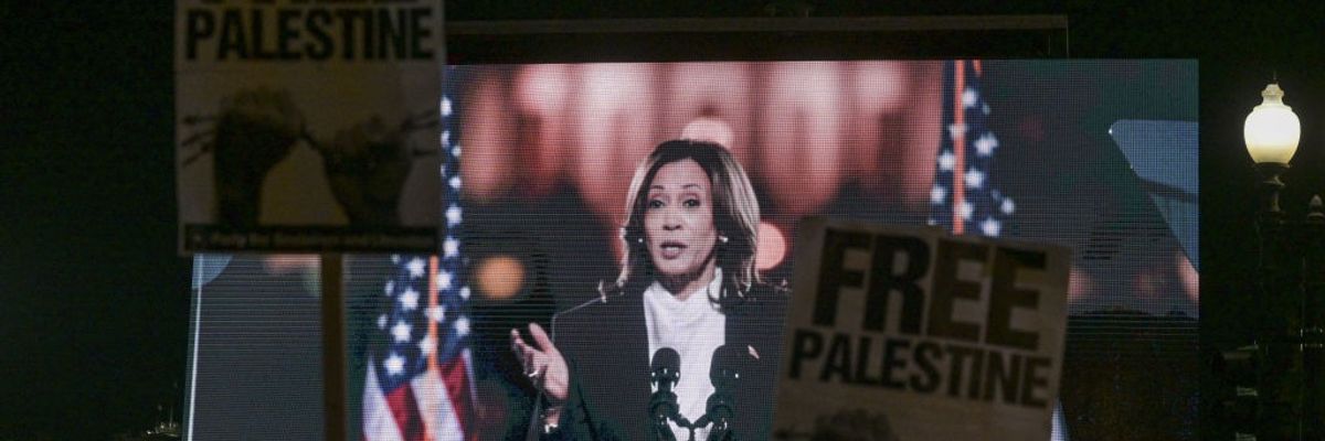 'Free Palestine': Harris faces Gaza protest during Ellipse speech