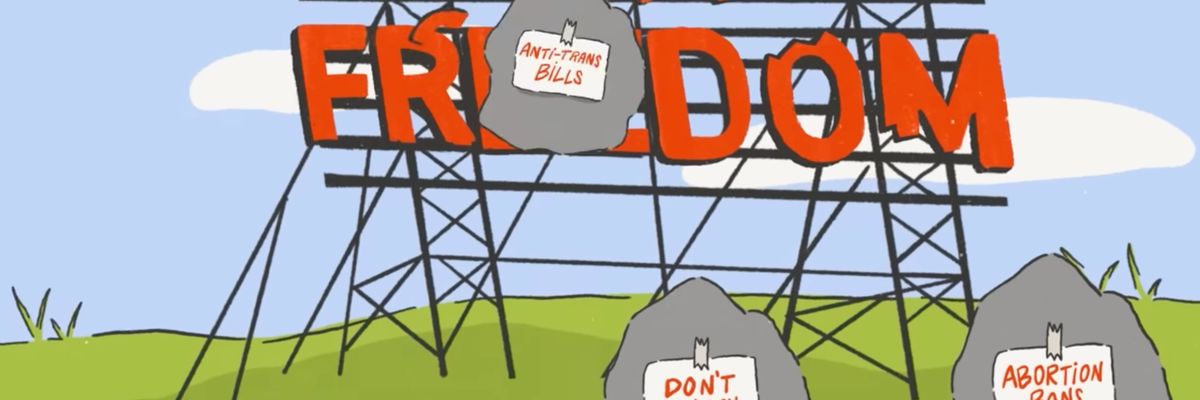 Freedom sign littered with evidence that GOP only want power