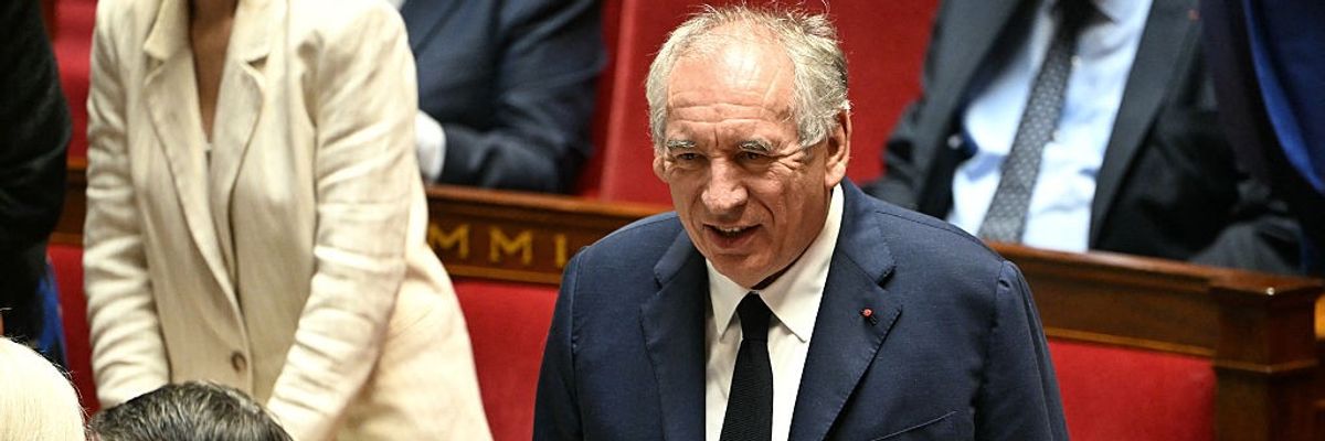 French PM Francois Bayrou before no-confidence vote.