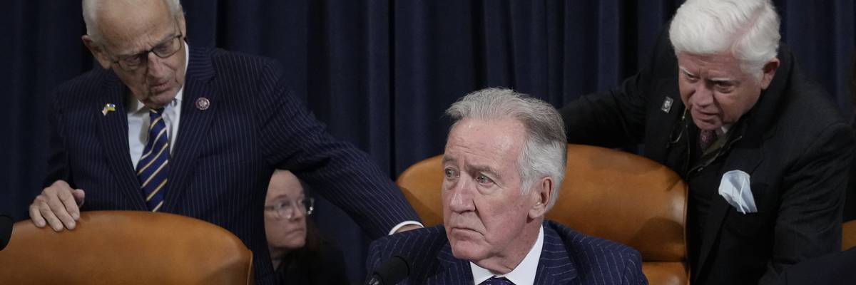 From left to right: U.S. Reps. Bill Pascrell (D-N.J.), Richard Neal (D-Mass.), and John Larson (D-Conn.) attend a House Ways and Means Committee hearing on December 20, 2022.