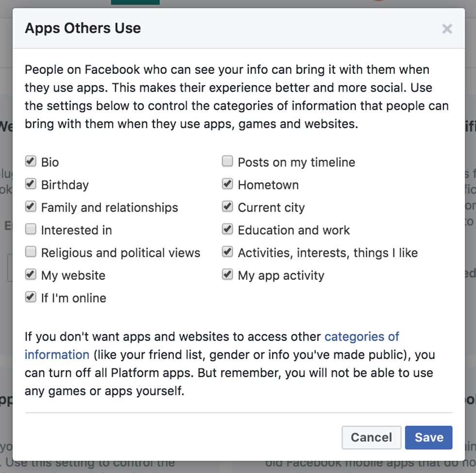 From the App Settings page, find the section called