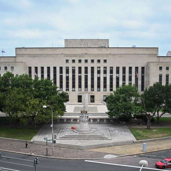 Front view of the The E. Barrett Prettyman U.S. Courthouse in Washington, D.C.