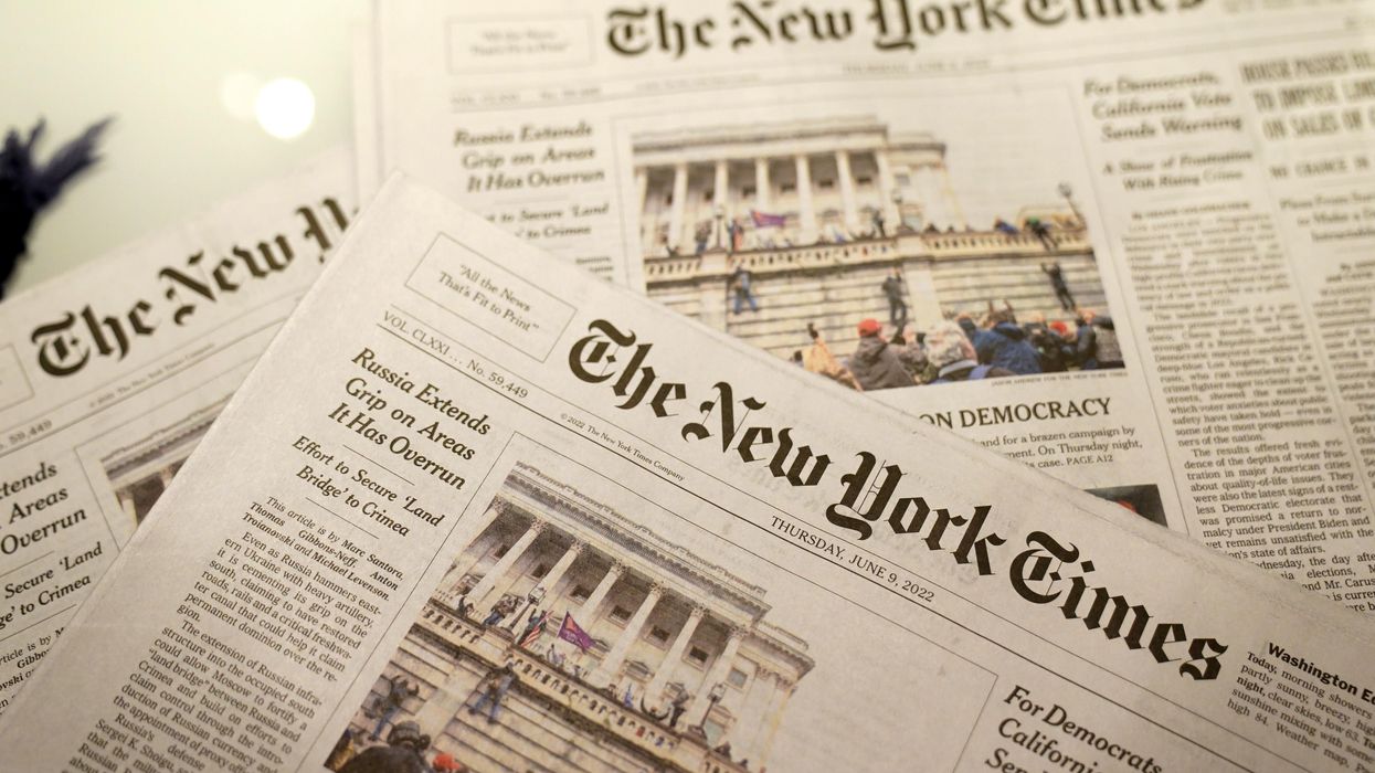 Frontpage of the New York Times