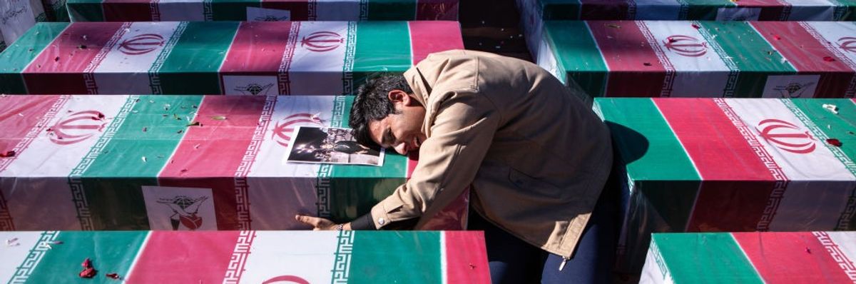 Funeral ceremony for victims of explosions in Iran