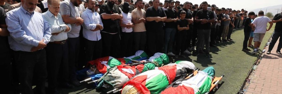 Funeral for four Palestinians killed in Israeli raid in the West Bank