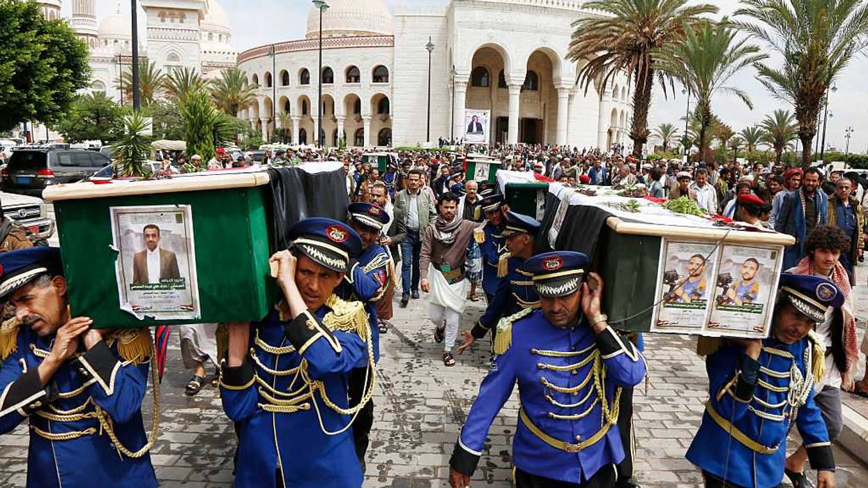 Funeral In Sana'a For Victims Of Sept. 10 Israeli Strikes That Hit Newspapers Buildings