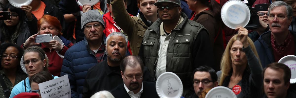 'Outrage Spiking': Federal Workers Occupy Senate Building With 33 Minutes of Angry Silence to End Trump Shutdown