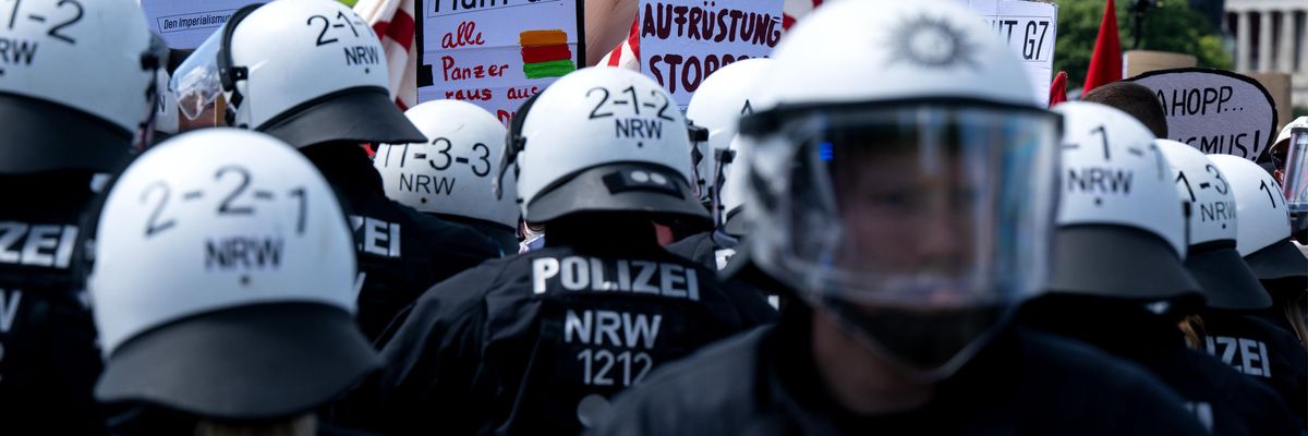 G7 protesters clash with police in Munich, Germany