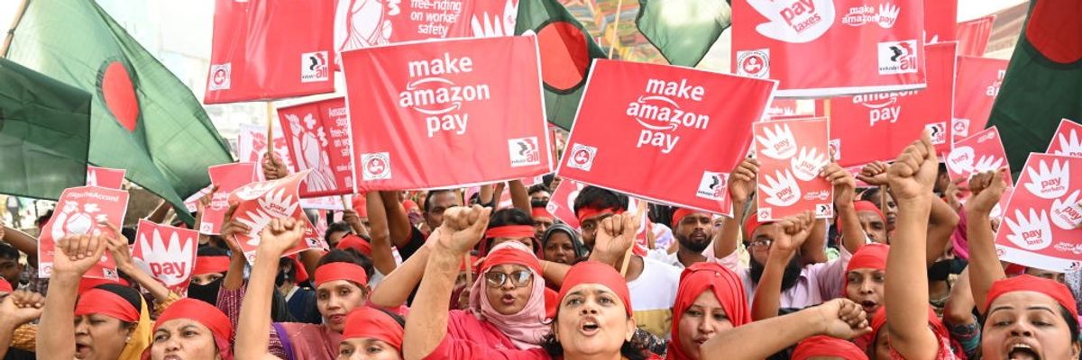 Garment workers protest Amazon