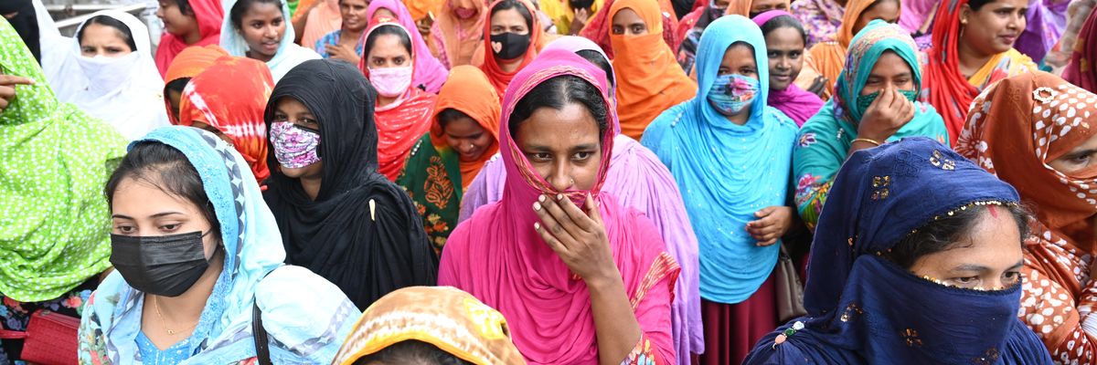 Garment Workers Protest Demanding Their Unpaid Wages In Dhaka.
