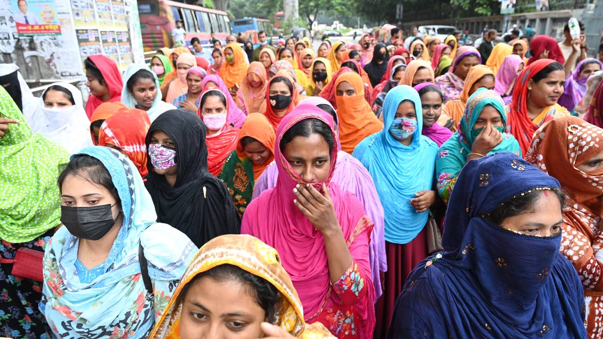 Garment Workers Protest Demanding Their Unpaid Wages In Dhaka.
