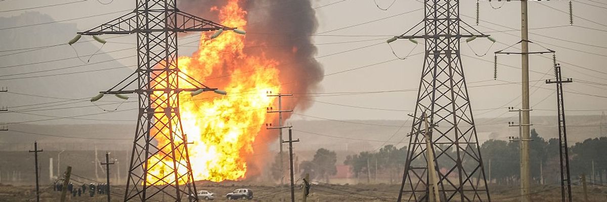 Gas pipeline explosion in Azerbaijan.