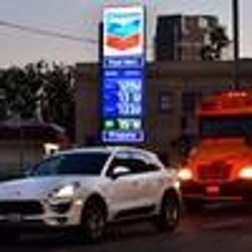 Gas prices of more than $7.00 per gallon are posted at a downtown Los Angeles gas station on March 9, 2022.