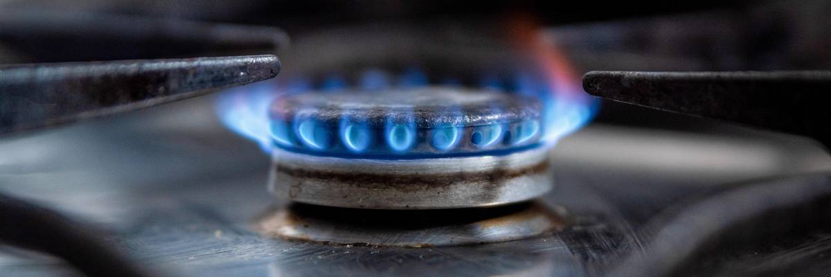 Gas stove burning