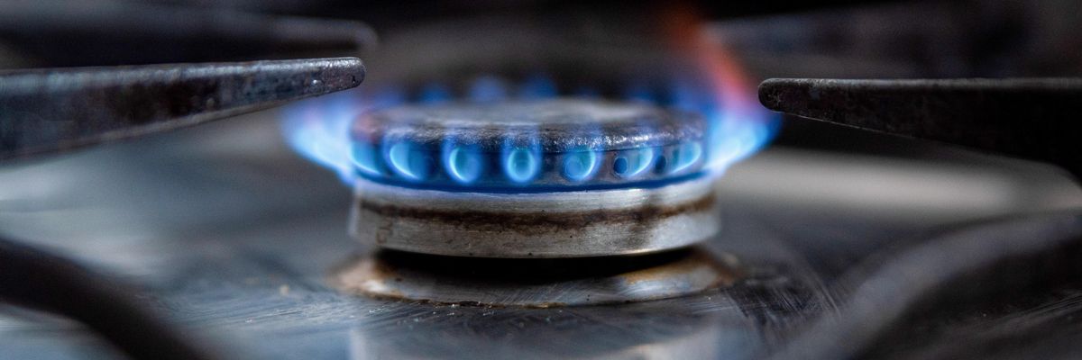 Gas stove burning