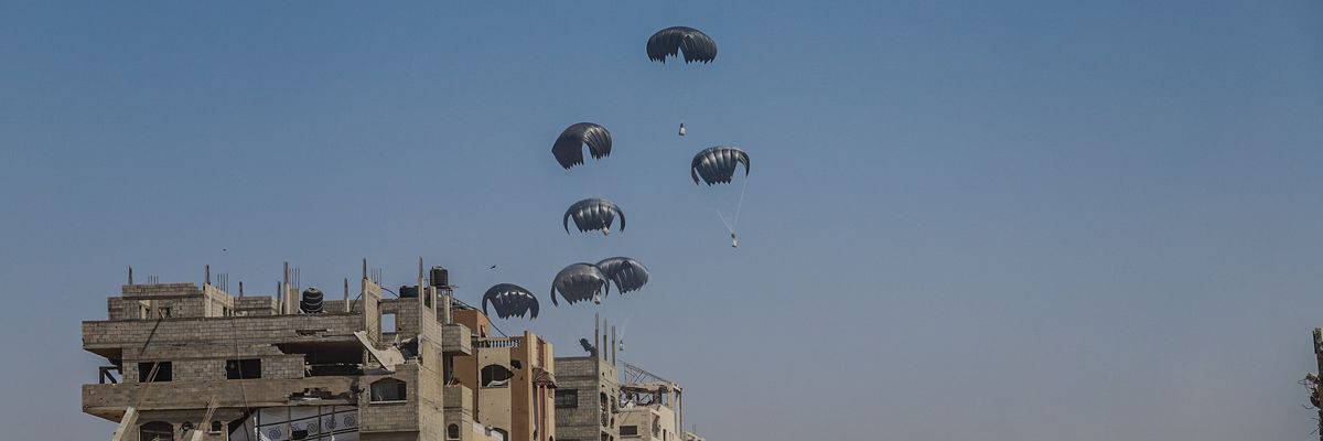 Gaza aid air drop.