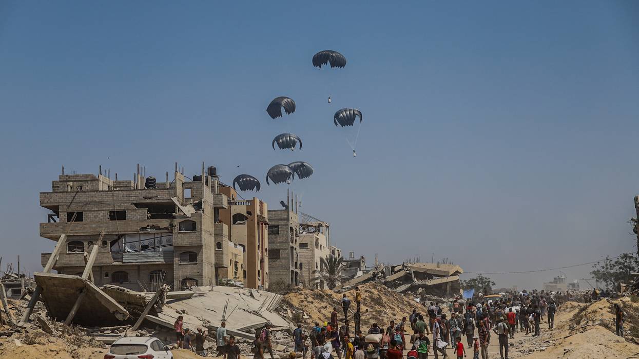 Gaza aid air drop.