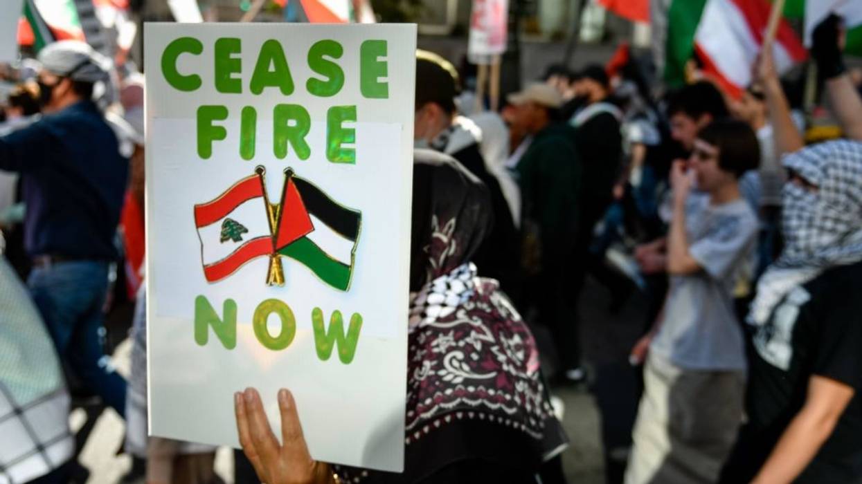Gaza cease-fire protest.