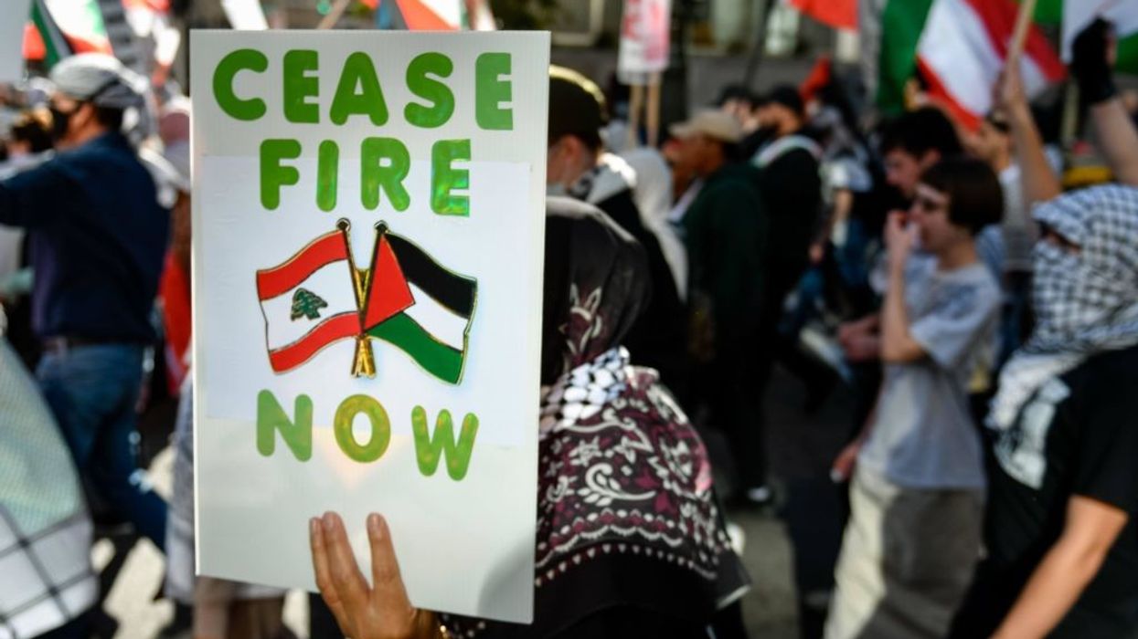 Gaza cease-fire protest.