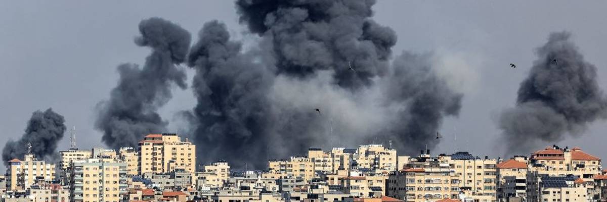 Gaza City bombed by Israel
