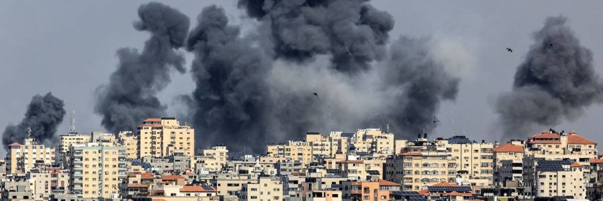 Gaza City bombed by Israel