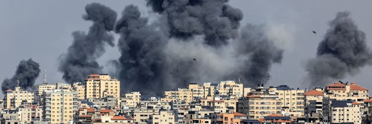 Gaza City bombed by Israel