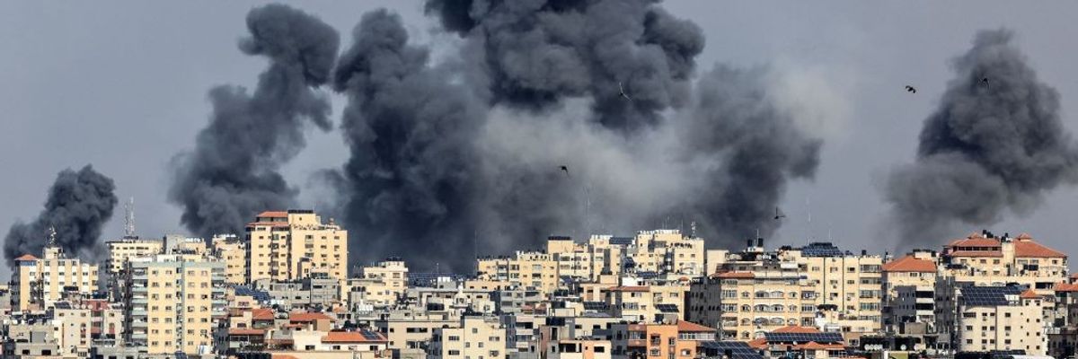 Gaza City bombed by Israel