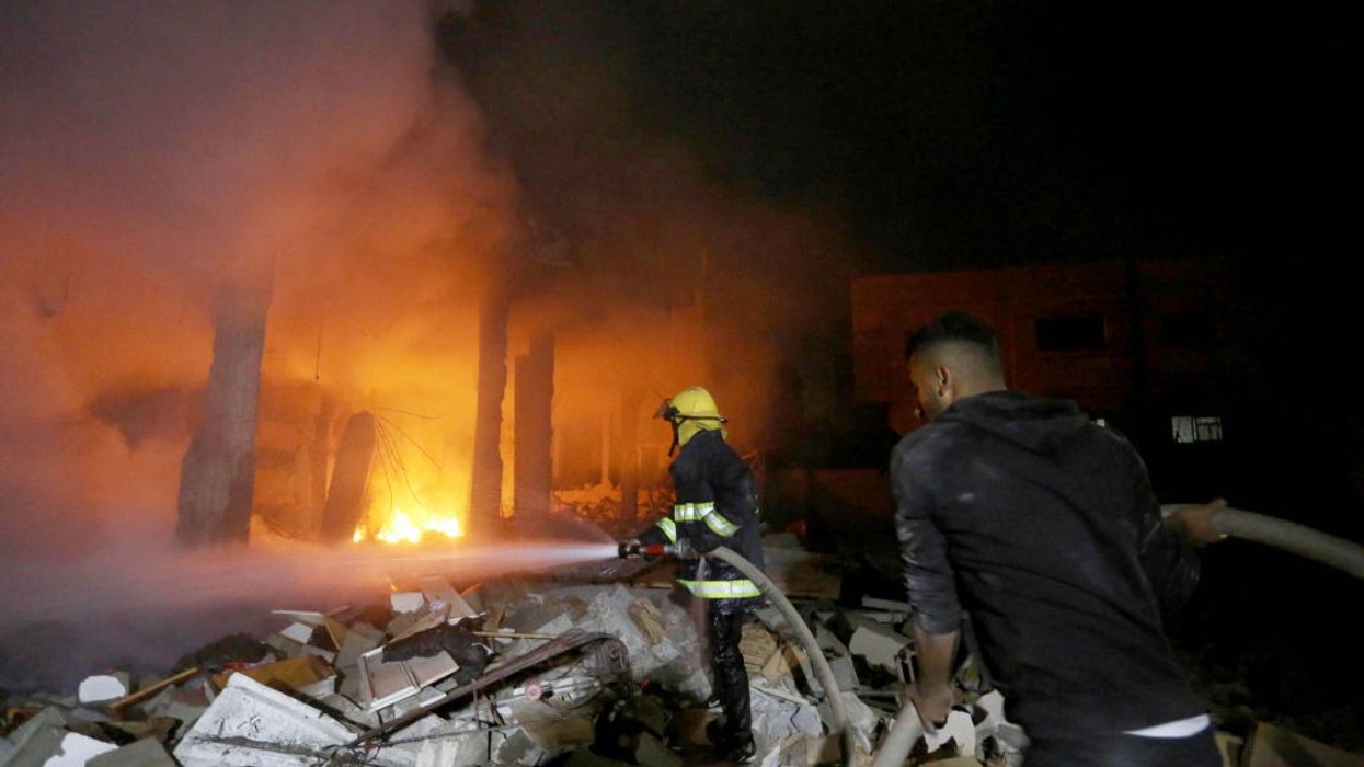 Gaza firefighters at work