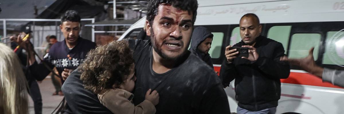 Gaza injured brought to hospital.