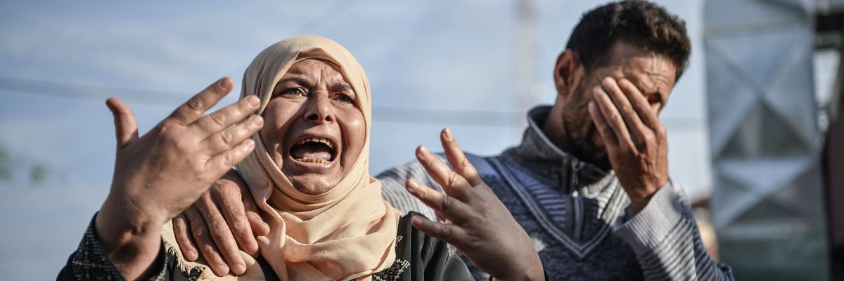 Gazans mourn victims of Israeli airstrikes