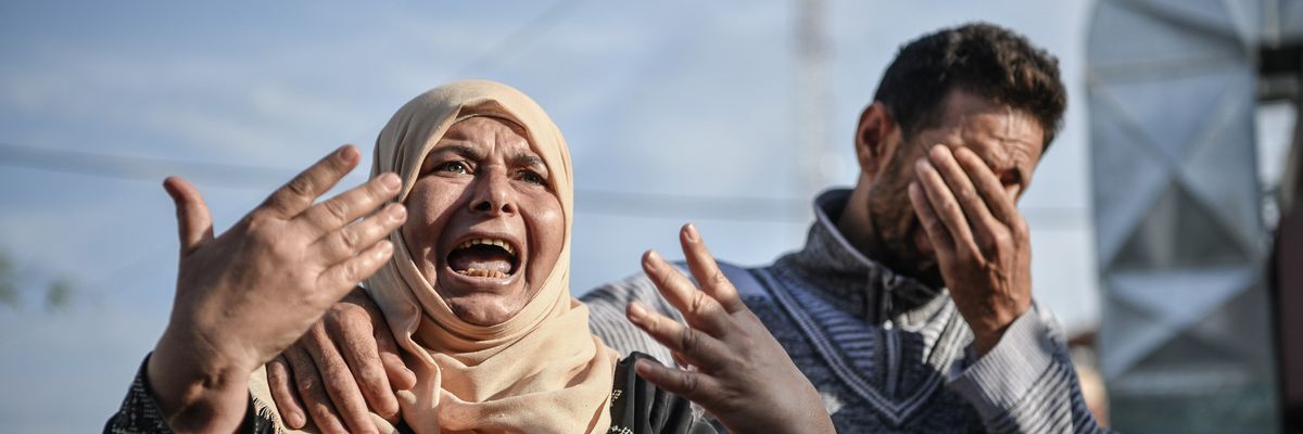 Gazans mourn victims of Israeli airstrikes