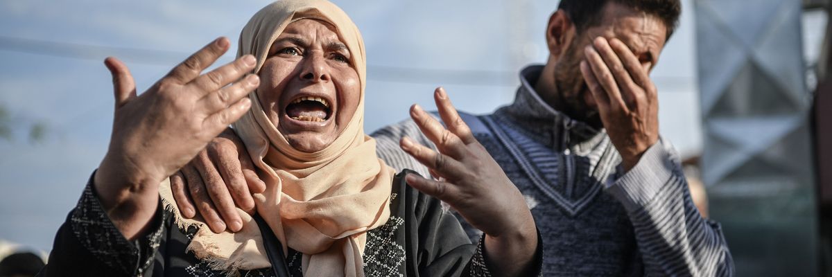 Gazans mourn victims of Israeli airstrikes