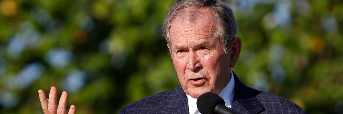George W. Bush speaks at a ceremony