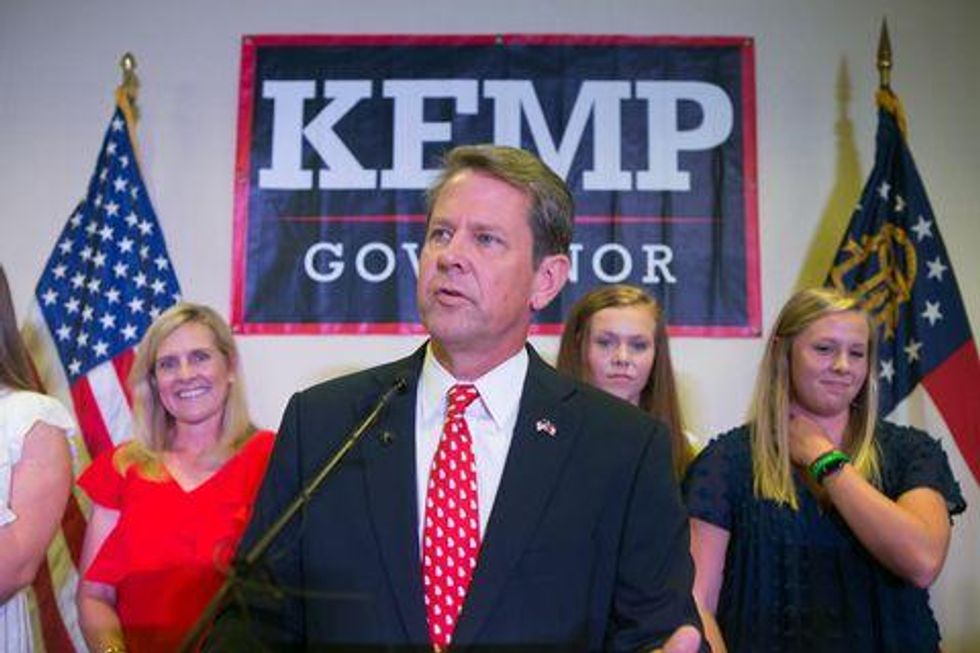 Georgia Secretary of State And Gubernatorial Candidate Brian Kemp Holds Primary Night Event In Athens, Georgia