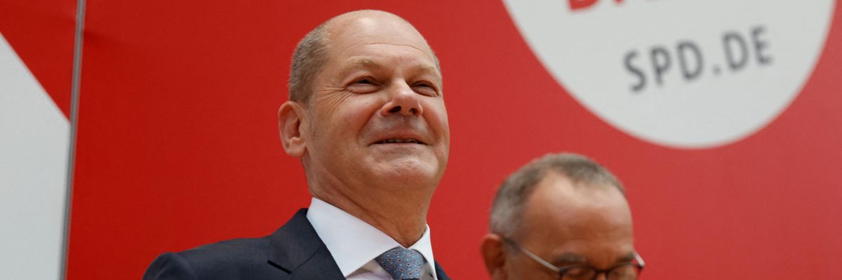 German Finance Minister, Vice-Chancellor and the Social Democratic SPD Party's candidate for chancellor Olaf Scholz