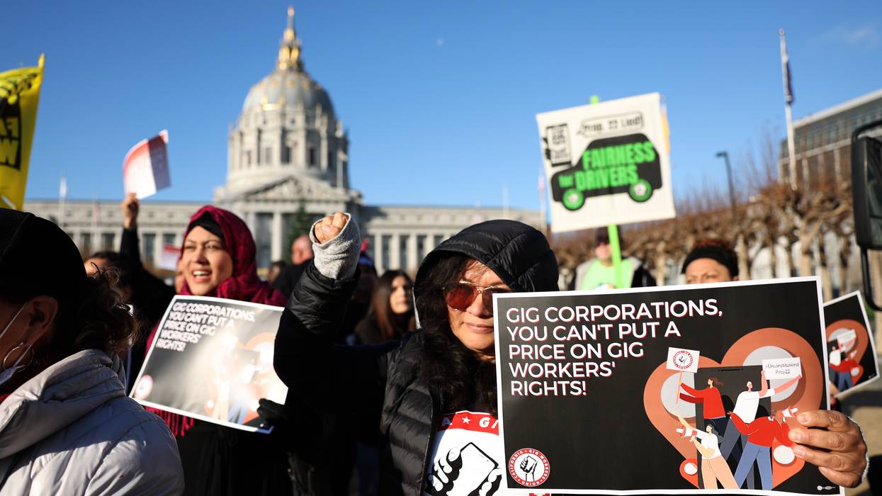 Gig Workers Rally At San Francisco Courthouse Against Prop 22 Amid Appeal