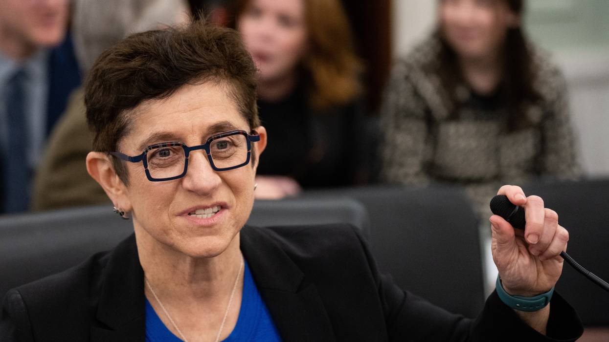Gigi Sohn, nominated to the Federal Communications Commission, takes her seat to testify before the Senate Committee on Commerce, Science, and Transportation on February 14, 2023. 