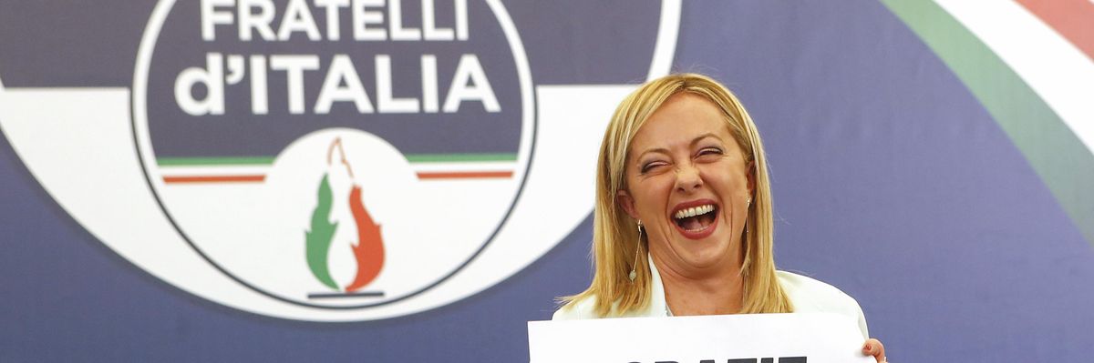 Giorgia Meloni celebrates election victory