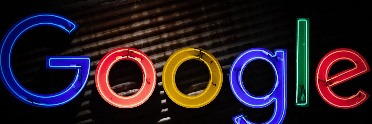 Google logo as neon signage