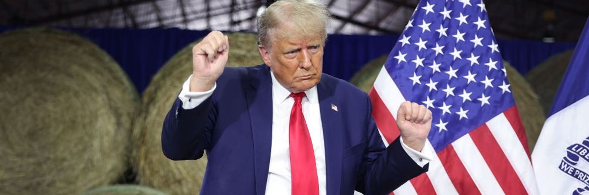 GOP Presidential Candidate Donald Trump Campaigns In Des Moines Area