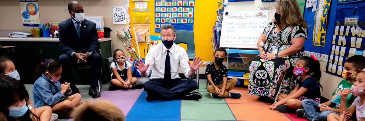 Gov. Gavin Newsom in San Bernardino to Tout School Reopenings, Investment