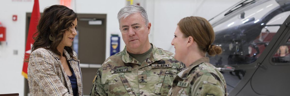 Gov Kristi Noem meets South Dakota National Guard