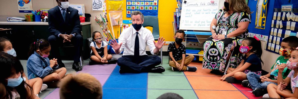 Gov. Newsom in school