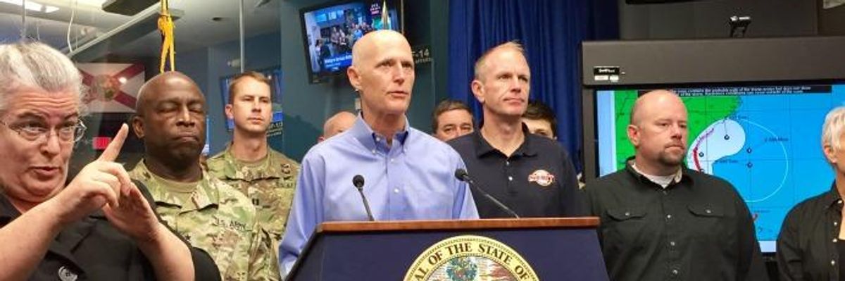 As Matthew Threatens, Florida Governor Slammed for Climate Denialism