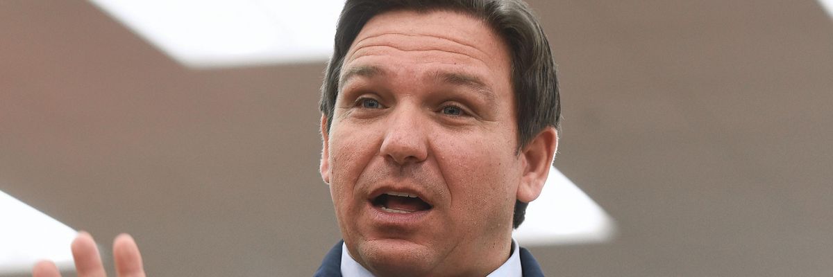 Gov. Ron DeSantis speaks at a press conference