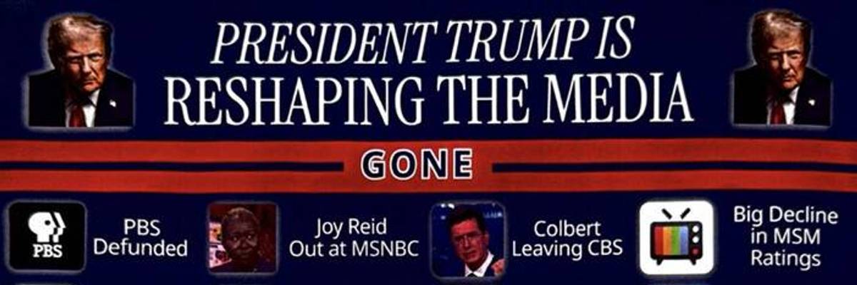 Graphic shared by Trump of reshaping media.
