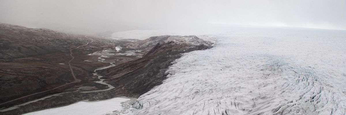 Greenland ice seen durin a helicopter tour