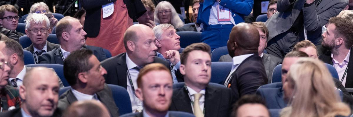 Greenpeace activists protesting Liz Truss