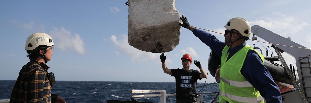 Greenpeace boulder drop