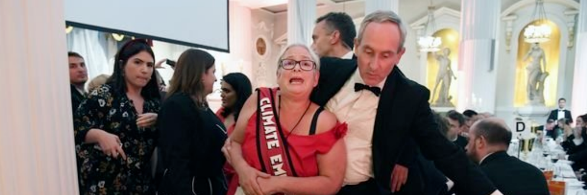 'Our Climate Is Breaking Down. Business As Usual Is Over': Campaigners Interrupt Televised Speech of UK Treasury Official